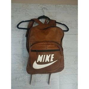 Vintage Nike Tan Leather Backpack.